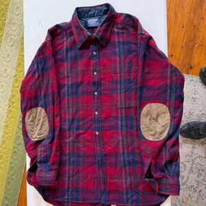 Pendleton Plaid Wool Button Down Shirt Mens - XL